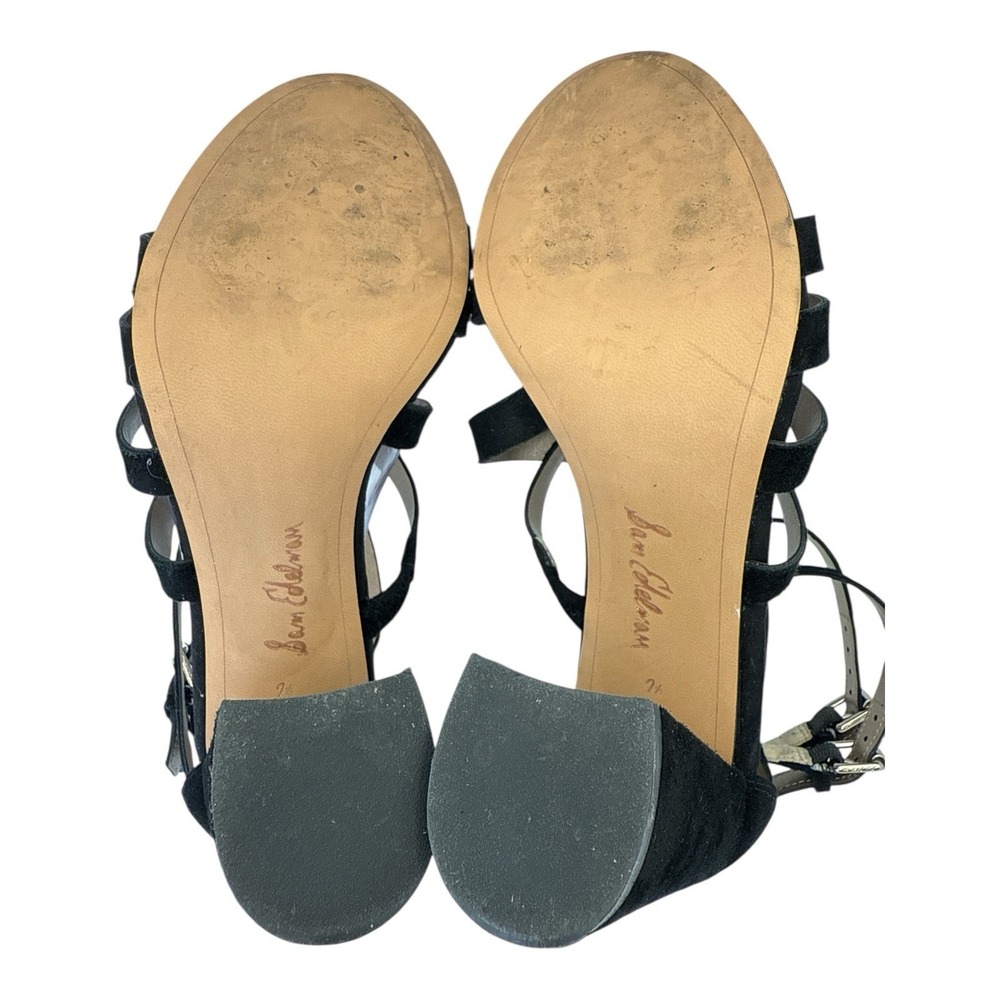Sam Edelman Women's Black‎ Suede Yema Strappy Sandal Block Heels Size 7.5 - Picture 9 of 9